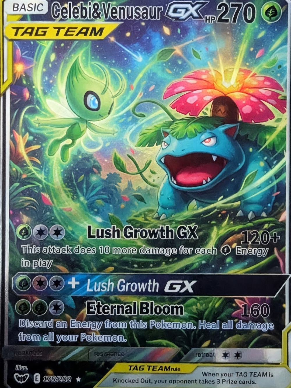 FAN ART Celebi & Venusaur GX Tag Team - Green